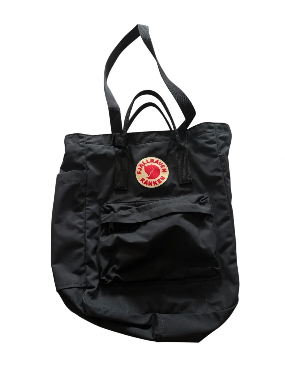Fjallraven Kanken Tote Bag in Black with Red Logo
